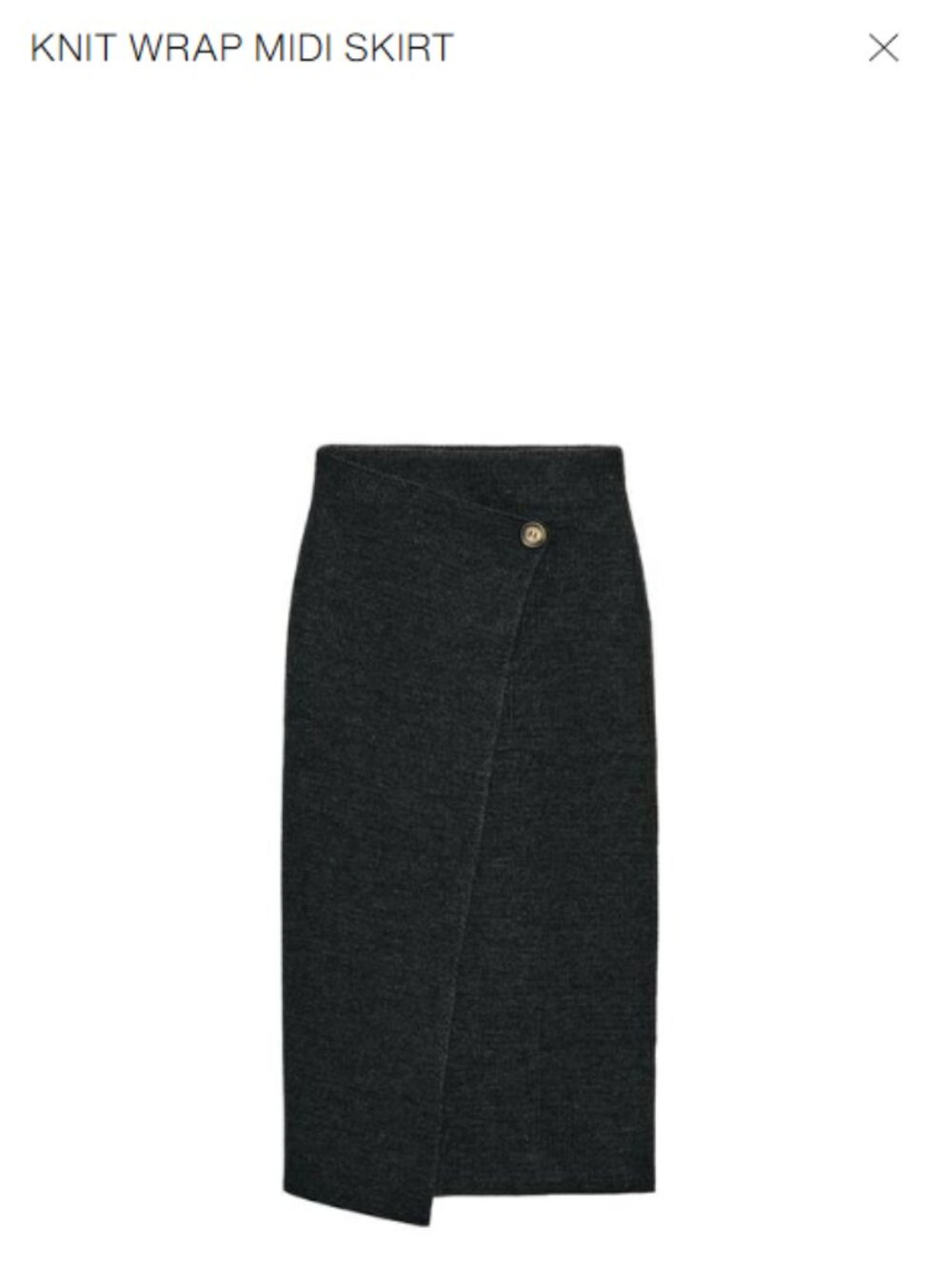 Zara Gray Knit Wrap Midi Skirt Size S